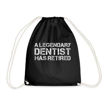 Retired Dentist Retirement Gift Dental Surgeon - Drawstring Bag - black - Front