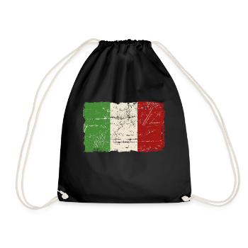 Italy Flag - Vintage Look - Sac de sport léger - noir - Devant