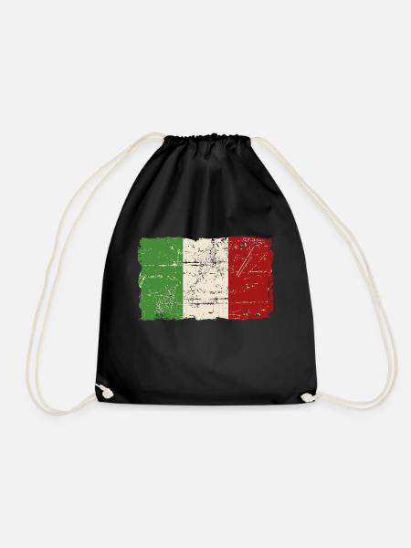 Italy Flag - Vintage Look - Sac de sport léger - noir