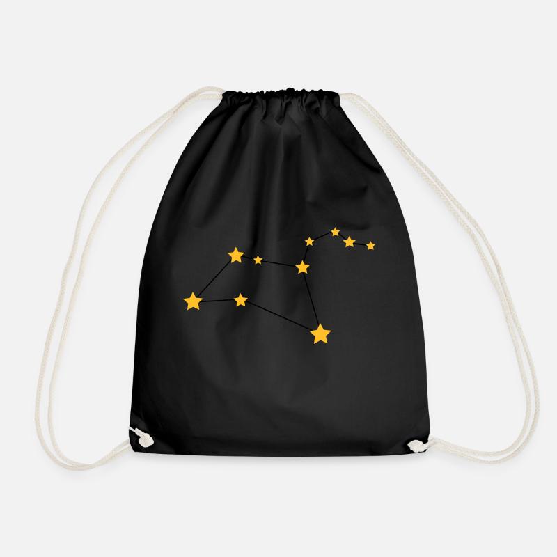 Leo Zodiac Constellation - Drawstring Bag - black