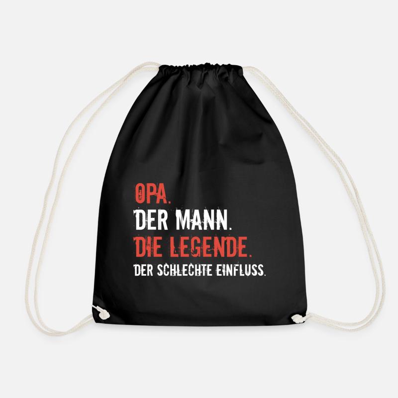 Lustiges Opa Sprüche Geschenk - Turnbeutel - Schwarz