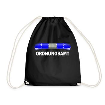 Ordnungsamt Blaulicht - Turnbeutel - Schwarz - Vorne