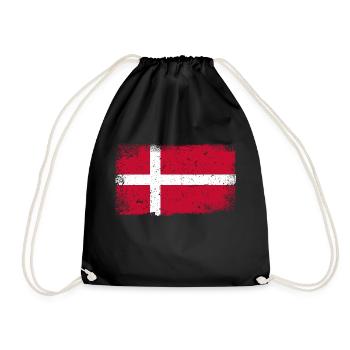 Denmark flag - Drawstring Bag - black - Front