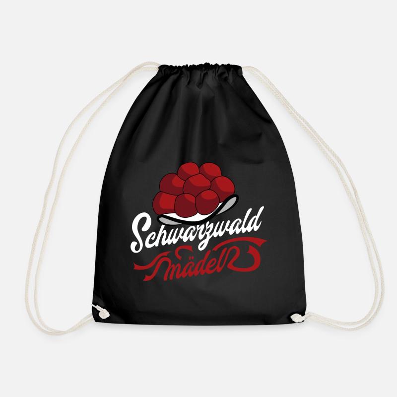 Schwarzwaldmädel Bollenhut Motiv - Turnbeutel - Schwarz