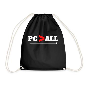 Pc vs all - Drawstring Bag - black - Front
