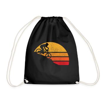 vélo de course cycliste retro design - Sac de sport léger - noir - Devant