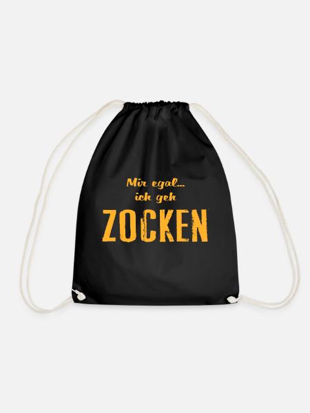 Zocken Spiel Gamer Nerd Geschenk - Turnbeutel - Schwarz