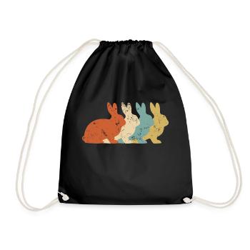 Lapins lapins lapins vintage lapin - Sac de sport léger - noir - Devant