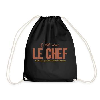 C est moi le chef - Sac de sport léger - noir - Devant