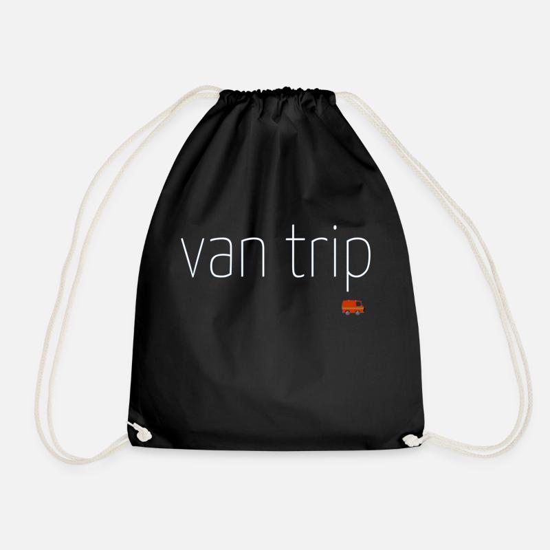 van trip - Drawstring Bag - black