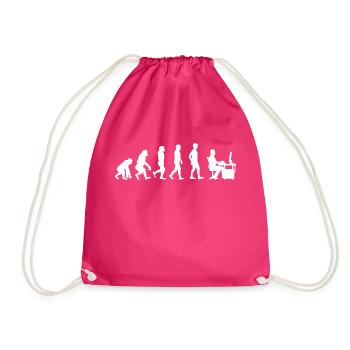 Evolution des Menschen - Evolution Computer Gaming - Turnbeutel - Fuchsia - Vorne