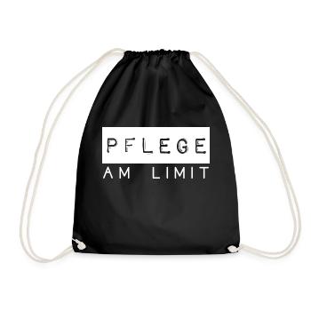 Pflege am Limit Spruch Pflegekräfte Beruf - Turnbeutel - Schwarz - Vorne
