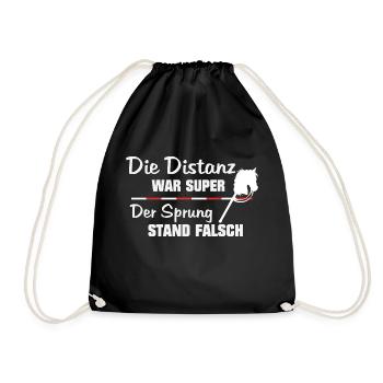 Hobby Horse Pferd Springreiten - Turnbeutel - Schwarz - Vorne