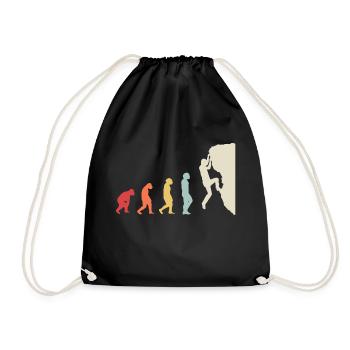 Bouldern Klettern Evolution Bergsteiger Vintage - Turnbeutel - Schwarz - Vorne