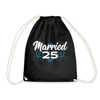 Just Married 25 Years Ago - 25th Wedding Anniversa - Turnbeutel - Schwarz - Vorne