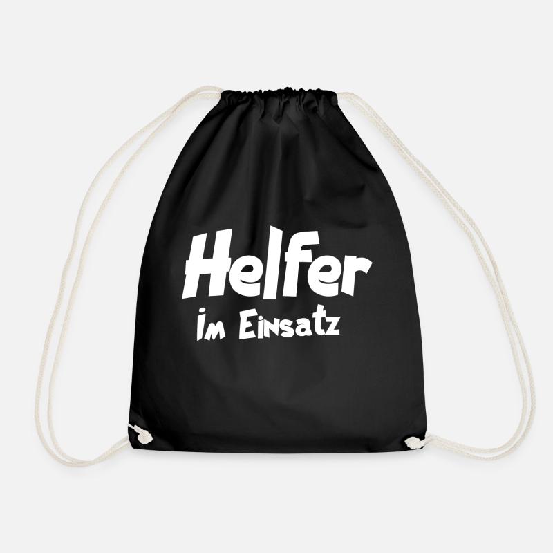 Helfer im Einsatz Hilfsbereiter Mensch Ich helfe - Turnbeutel - Schwarz