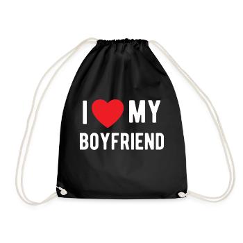J’aime mon petit ami - Sac de sport léger - noir - Devant