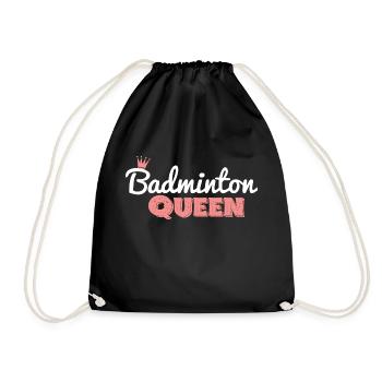 Federball / Badminton Queen - Turnbeutel - Schwarz - Vorne