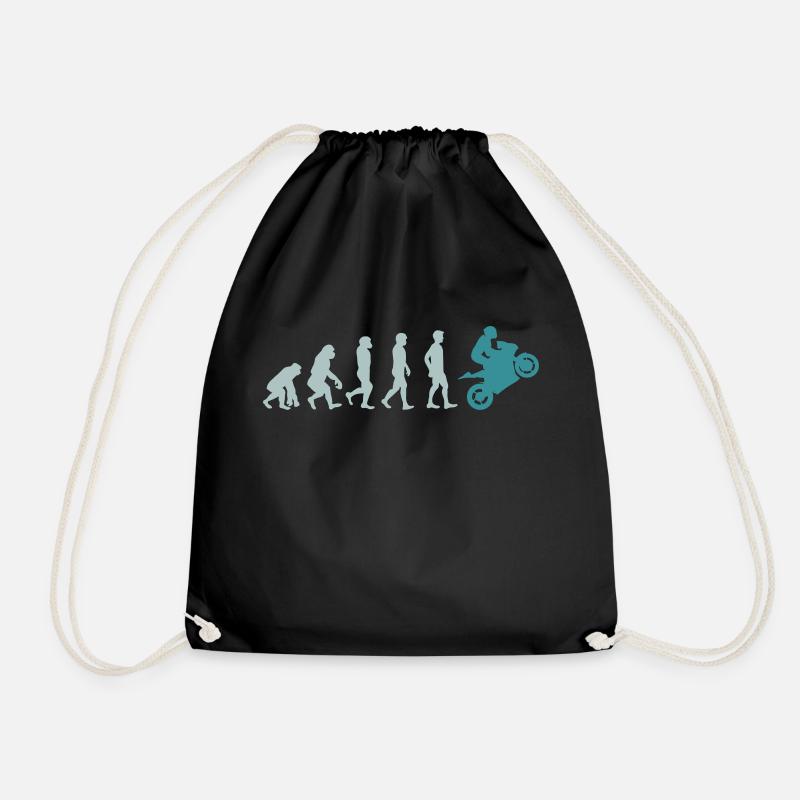 Evolution Motorcycle Riding - Drawstring Bag - black