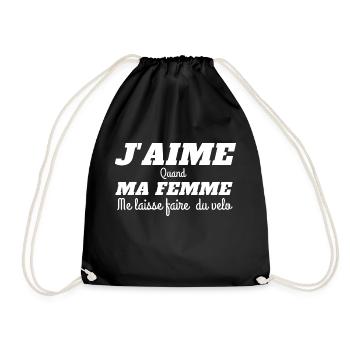 J AIME QUAND MA FEMME ME LAISSE FAIRE DU VELO - Sac de sport léger - noir - Devant