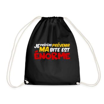 Je Préfère Prévenir Ma Bite Est énorme - Sac de sport léger - noir - Devant