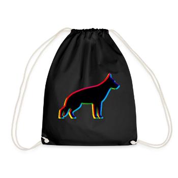 CMYK German Shepherd - Drawstring Bag - black - Front