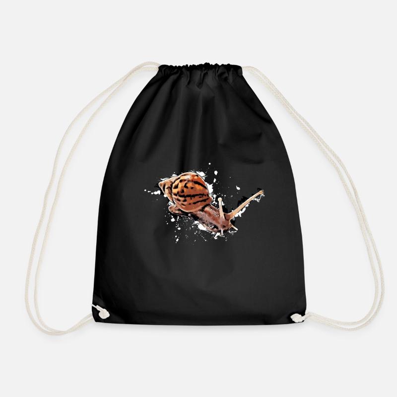 snail with dots - Turnbeutel - Schwarz