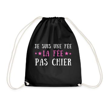 Je suis une fée la fée pas chier - Sac de sport léger - noir - Devant