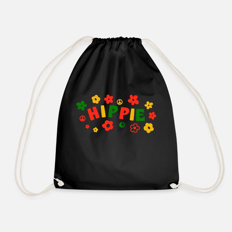 Hippy - Drawstring Bag - black