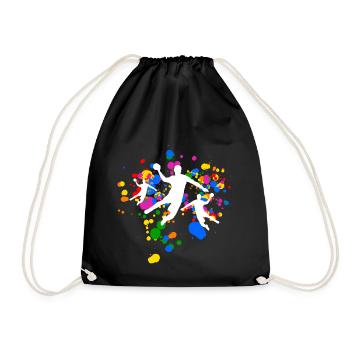 Handball avec feux d’artifice colorés - Sac de sport léger - noir - Devant