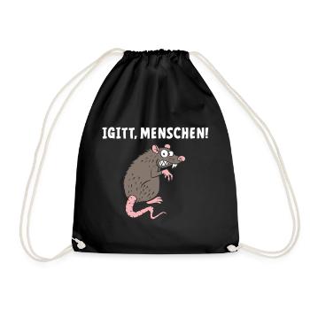 Igitt Menschen - Turnbeutel - Schwarz - Vorne
