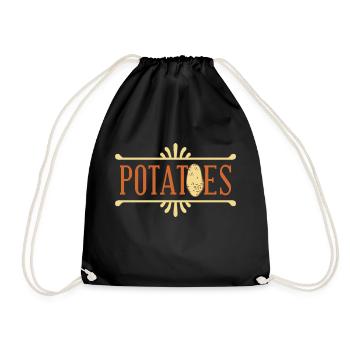 POTATOES Awesome Gardening T-Shirt Present Gift - Turnbeutel - Schwarz - Vorne