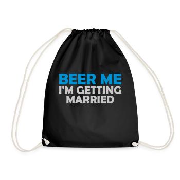 Beer Me Getting Married - Drawstring Bag - black - Front