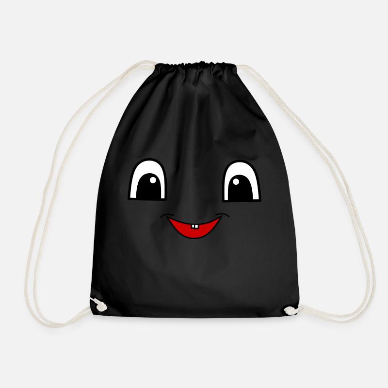 Cute face - Drawstring Bag - black