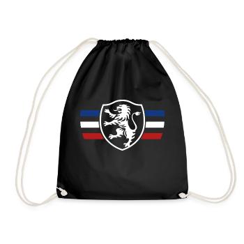 LOGO LION DESIGN BLAU WEISS ROT Frankreich - Turnbeutel - Schwarz - Vorne