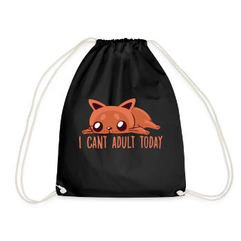 Mignon Propriétaire de chat Motif Chats Fan Lazy Cat - Sac de sport léger - noir - Devant