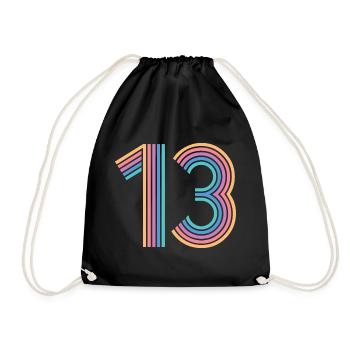 Cool Number 13 - 13 ans 13e anniversaire cadeau - Sac de sport léger - noir - Devant