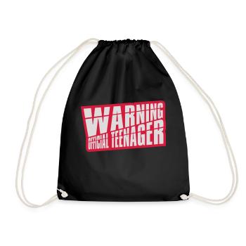 warning official teenager Zitat - Turnbeutel - Schwarz - Vorne