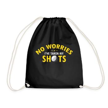 No Worries I've Taken My Shots Retro Funny Golfer - Turnbeutel - Schwarz - Vorne