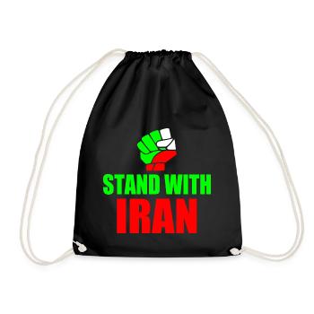 Stand with iran - Turnbeutel - Schwarz - Vorne