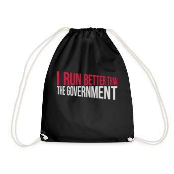run better than government - Turnbeutel - Schwarz - Vorne