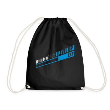 get older level up - Drawstring Bag - black - Front