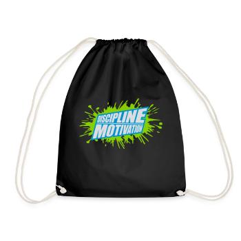 discipline over motivation quote - Drawstring Bag - black - Front