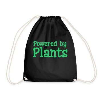 Powered by plants - Drawstring Bag - black - Front