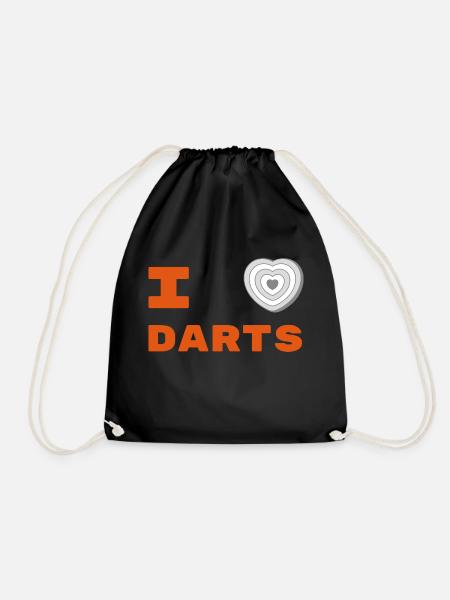 I Love Darts - Turnbeutel - Schwarz