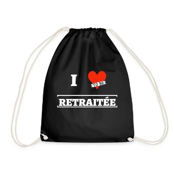 I love to be retraitée. J'aime être à la retraite. - Sac de sport léger - noir - Devant