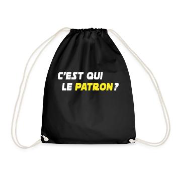 c est qui le patron / cadeau humour boss - Sac de sport léger - noir - Devant