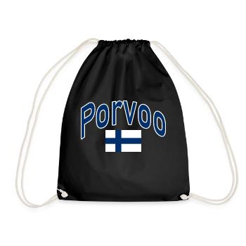 Porvoo drapeau finlandais - Sac de sport léger - noir - Devant