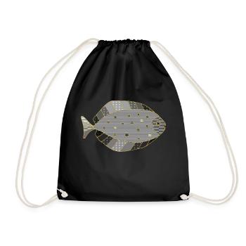 Fisch - Turnbeutel - Schwarz - Vorne