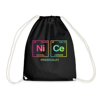 NICE with elements of the periodic table - Drawstring Bag - black - Front